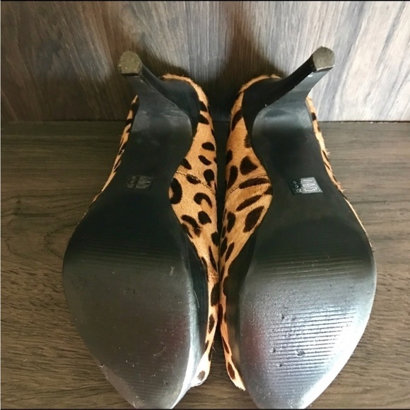 brigitte Bailey Size 5 Peep Toe Platform Pumps Leopard Print Calfs hair - Picture 5 of 7